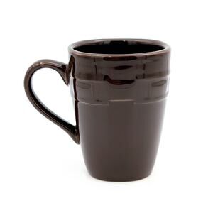 Vintage Longaberger Woven Traditions Coffee Mug 12 oz Chocolate Brown Ceramic